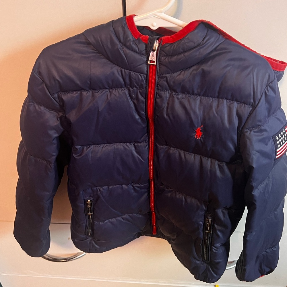 Polo by Ralph Lauren Kids Puffer Jacket in Navy and Red